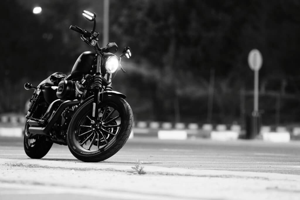 motorcycle parked street